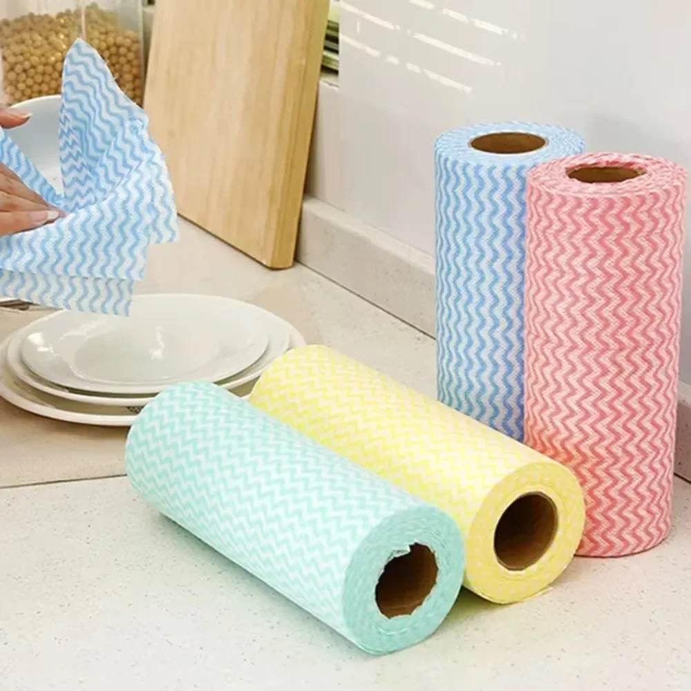 Efficient Scale Rags Disposable Kitchen Towel Non Woven Microfiber Cloths Wavy Cleaning Outils Kitchen Accessories