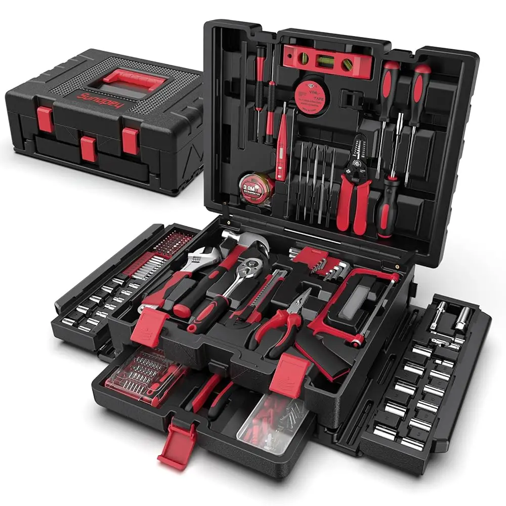 

Home Tool Kit With Drawer - 379-Pcs Portable Complete Household And Auto Repair Tool Set - Hand General Basic Tool Box Storage