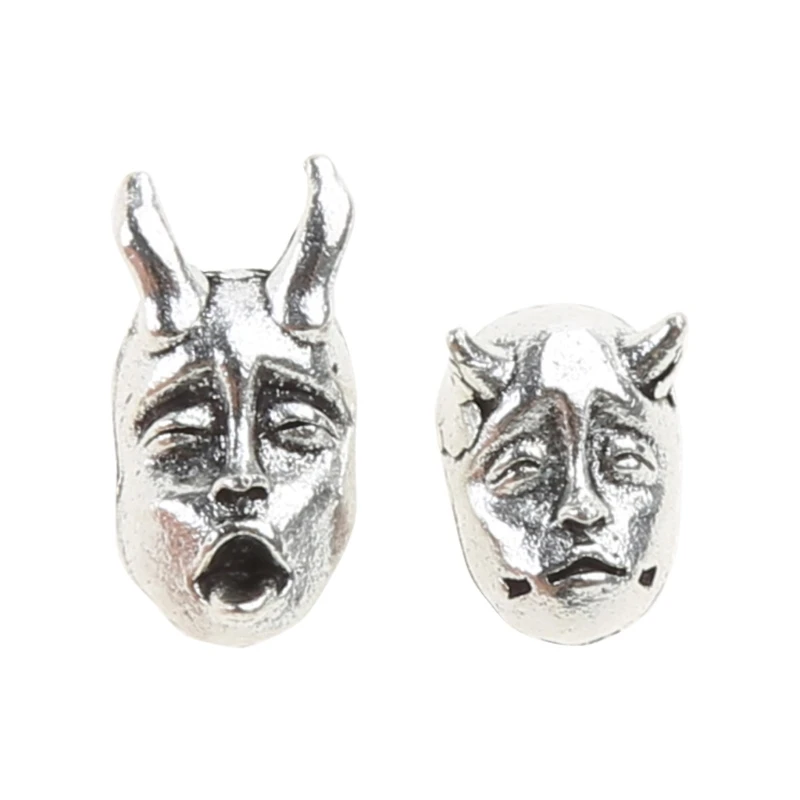 

S1Y1 Gothic Horned Demon Baby Face Stud Earrings Vintage Devil Prajna Skull Earrings Unisex Biker Punk Evil Stud Jewelry Gift