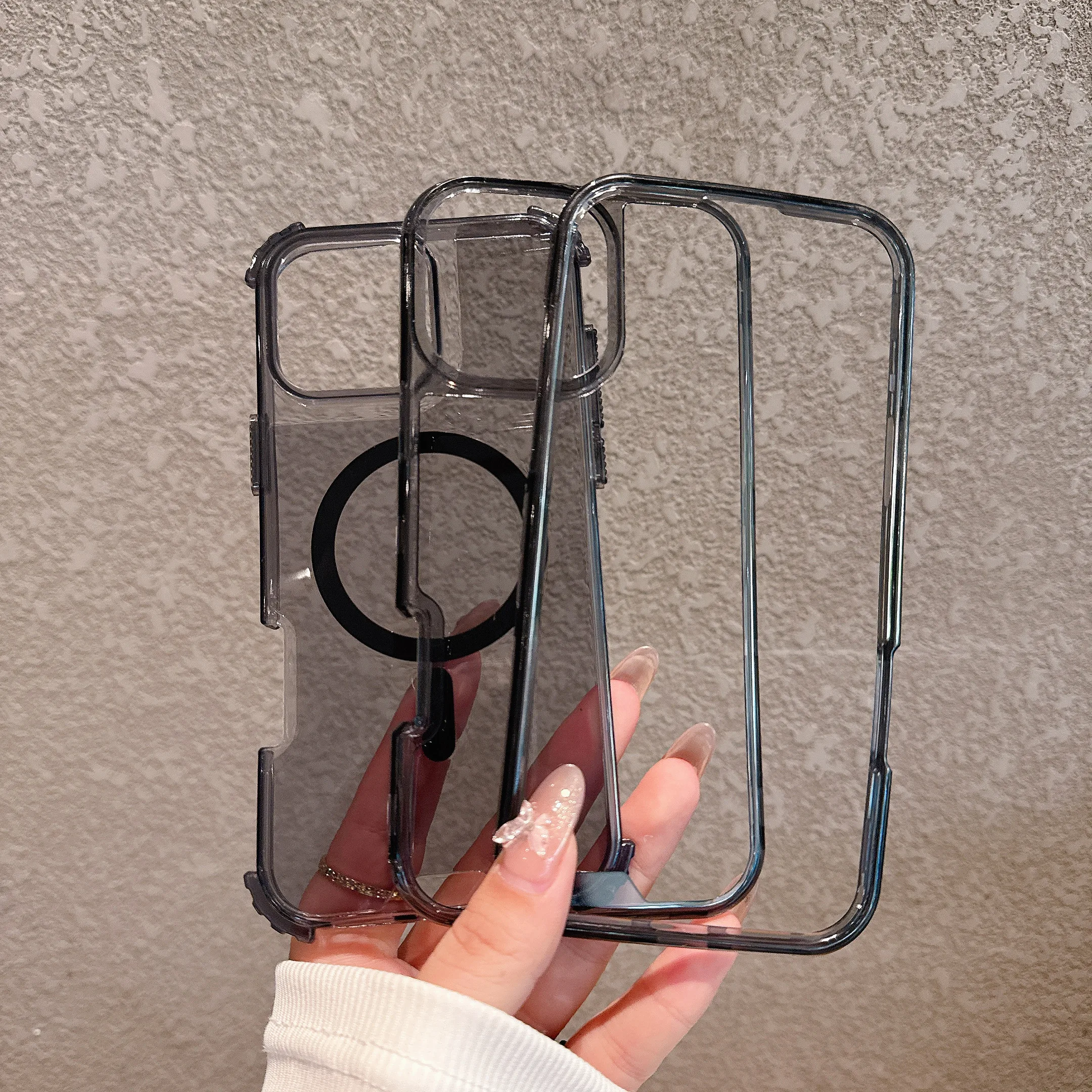 Heavy Duty Hard 3 IN 1 Clear Shockproof Magnetic Case For iPhone 15 14 13 12 11 16 Pro Max Plus Magsafe Wireless Charging Cover - náhled 6