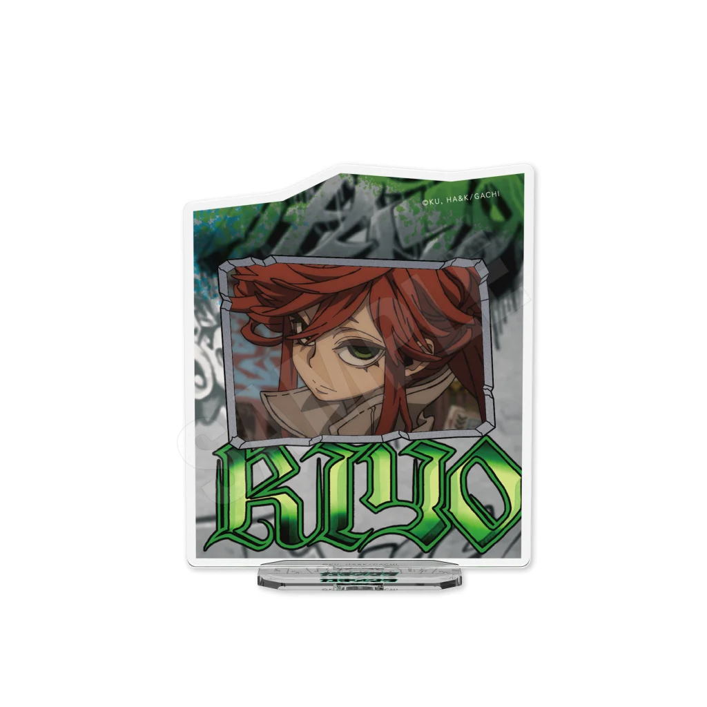 GACHIAKUTA Street Graffiti Frame Portrait Acrylic Stand Keychain Zanka Enjin Riyo Anime Desk Table Decor for Shonen Action Fans