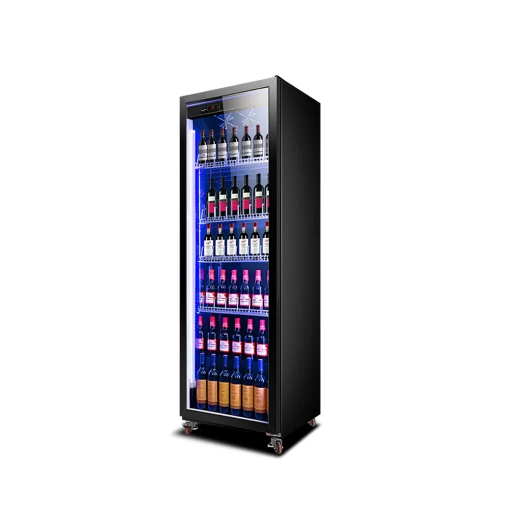 

Double Door Beverage Cooler/drinks Fridge/supermarket Refrigerator/upright Freezer Blue Case