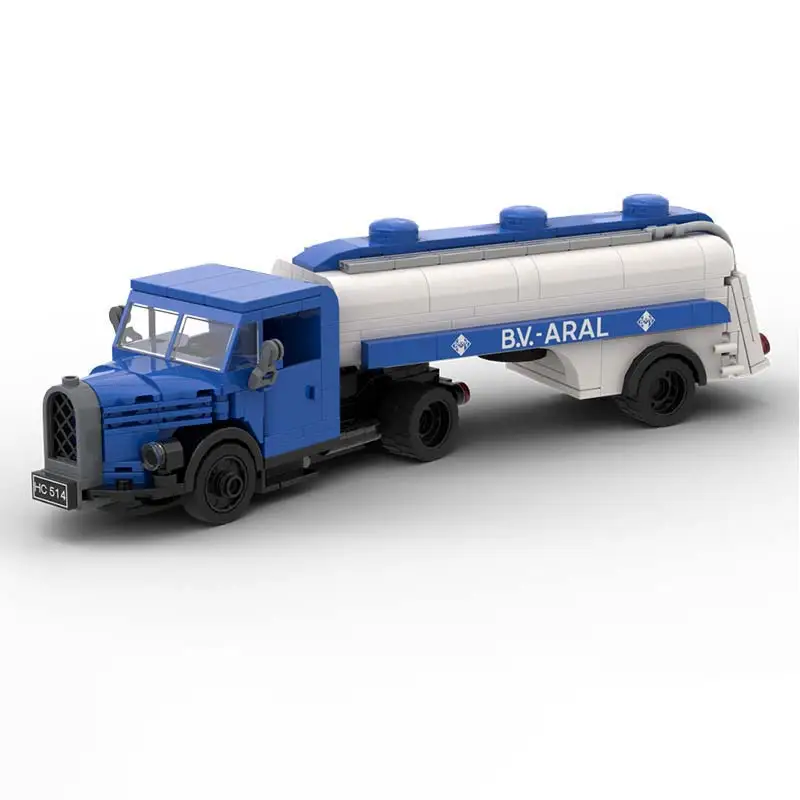 Classic German Tanker Truck Engine Model Modular Assemble MOC Building Blocks Technology Bricks Adult Toys Xmas Gifts