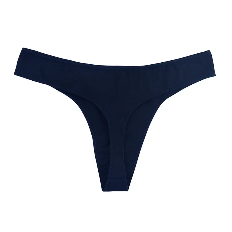 1 Uds. Tangas de algodón para mujer, bragas deportivas transpirables, ropa interior de cintura baja, lencería Sexy para mujer, Tanga de Color sólido