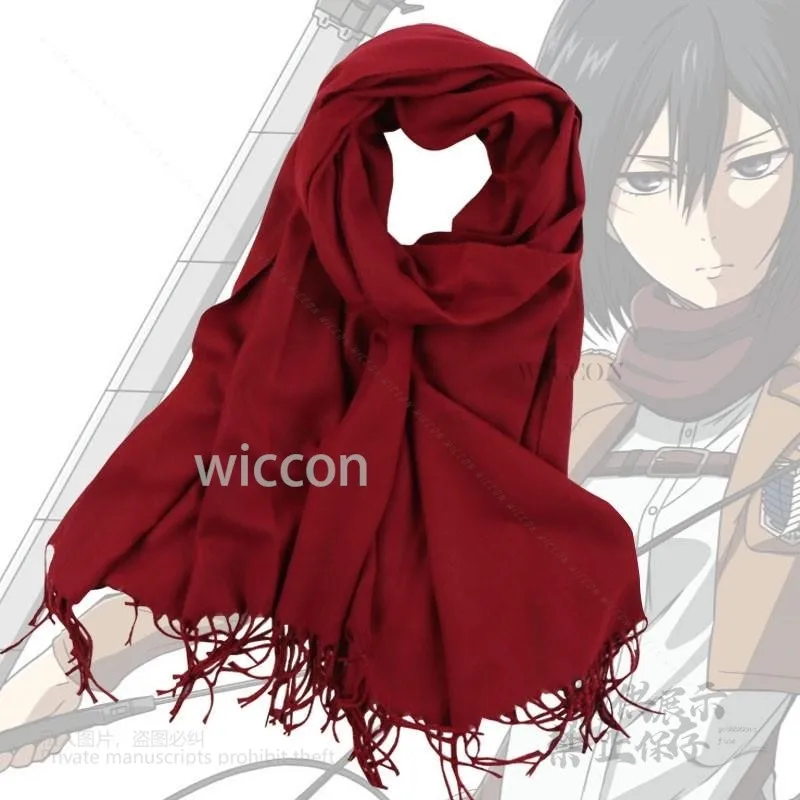 Anime Attackk on Titann Levi Ackerman Mikasa white neckerchief red scarf saliva towel cosplay costume performance Role Halloween