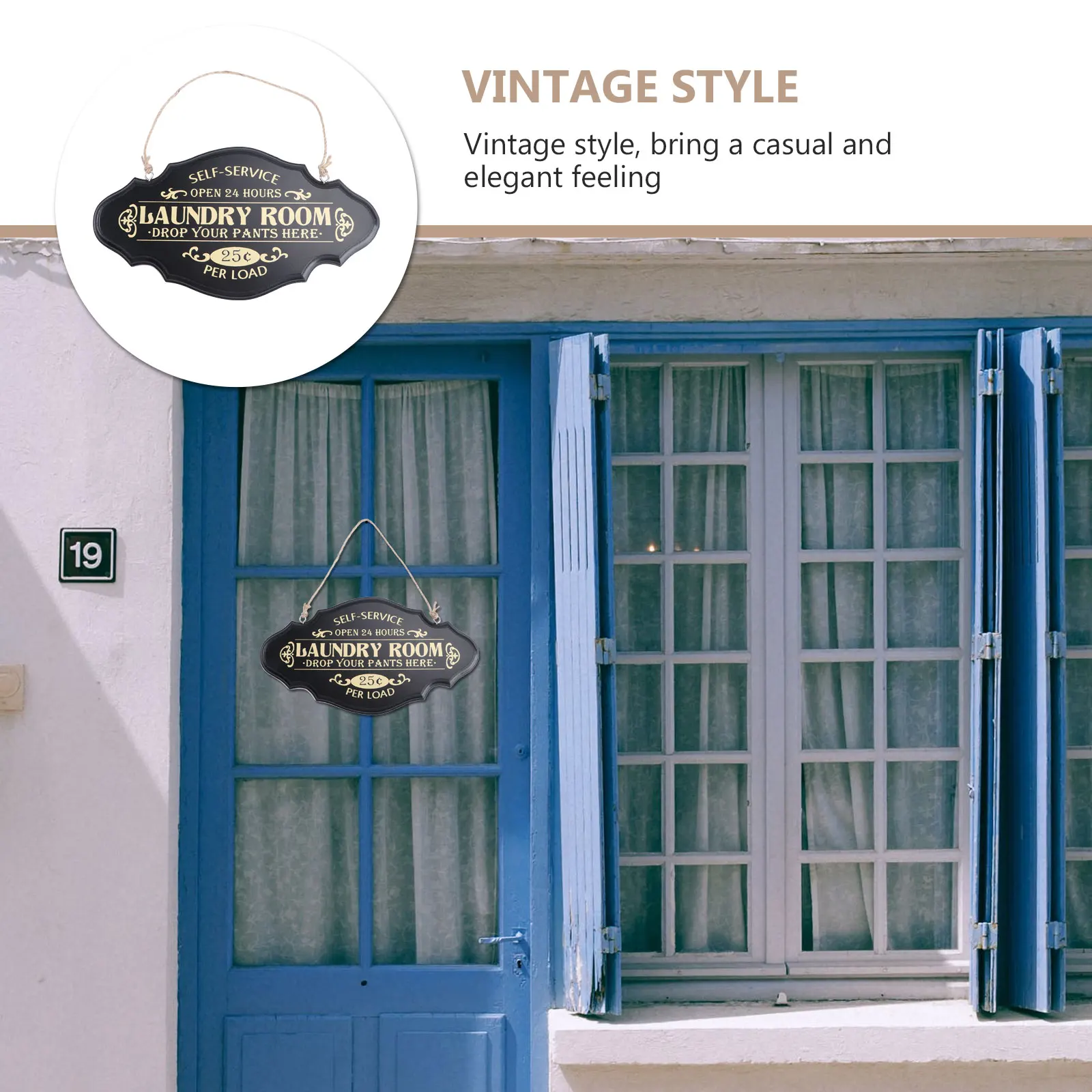 

1pc Room Plaques Retro Decorative Sign Boards Hotel College Wall Hanging Tags Guest Guidance (Black)
