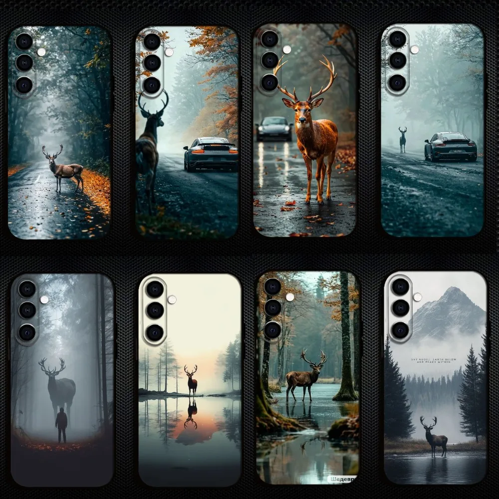

Elk In my Dream-Forest Phone Case For Samsung Galaxy A73/A72/A71/A70/A53/A52/A51/Others Soft Black Shell