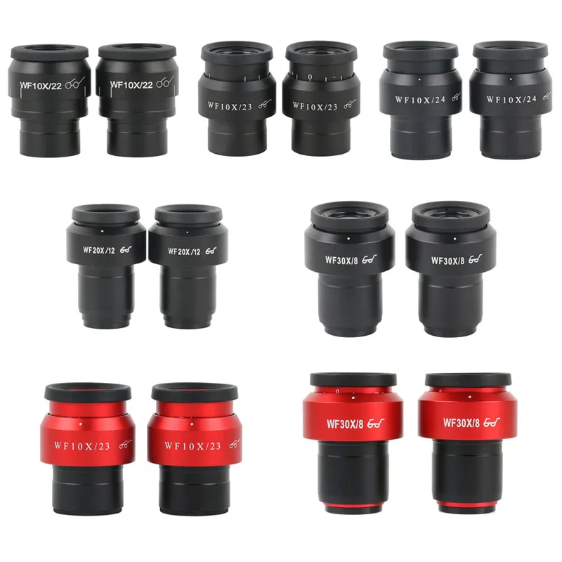 WF10X/23 WF10/24 WF20X WF30X Adjustable Widefield Microscope Eyepiece 30mm Diameter Trinocular Binocular Stereo Microscope Lens