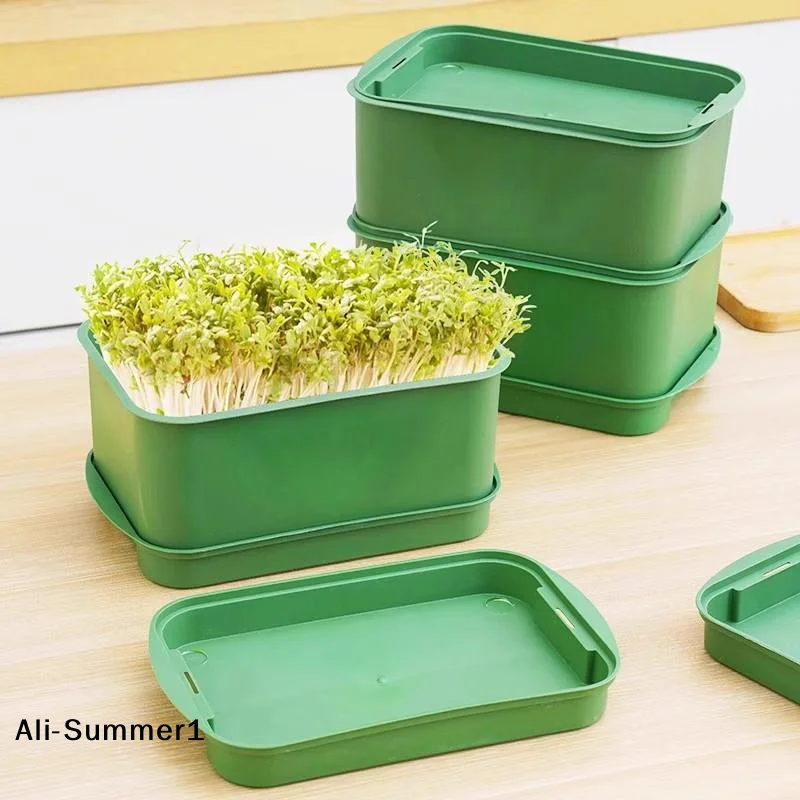 【E】Seed Sprout Tray Garden Hydroponic Peanut Sprouting Box Mini Greenhouse Germination Kits Germination Soilless Planting Pot