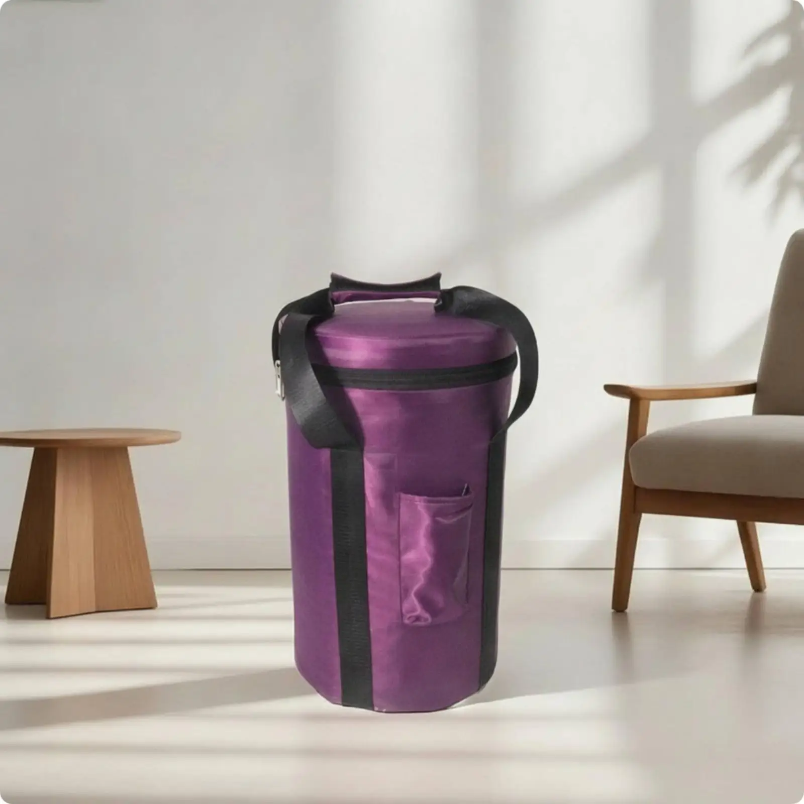 Singing Bowl Case with Side Pocket Structured Singing Bowl Bag with Zipper