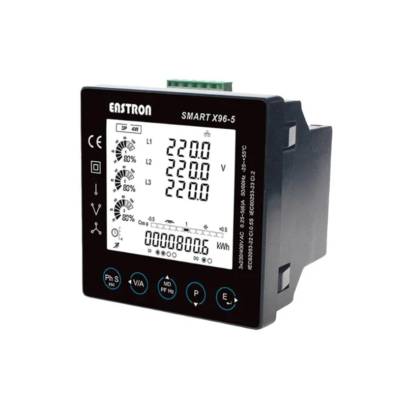 Smart for X96-5F Three Phase Multifunction 85 Electric Parameters Measured 2~63rd THD RS485 Modbus/Mbus Digital Panel Meter