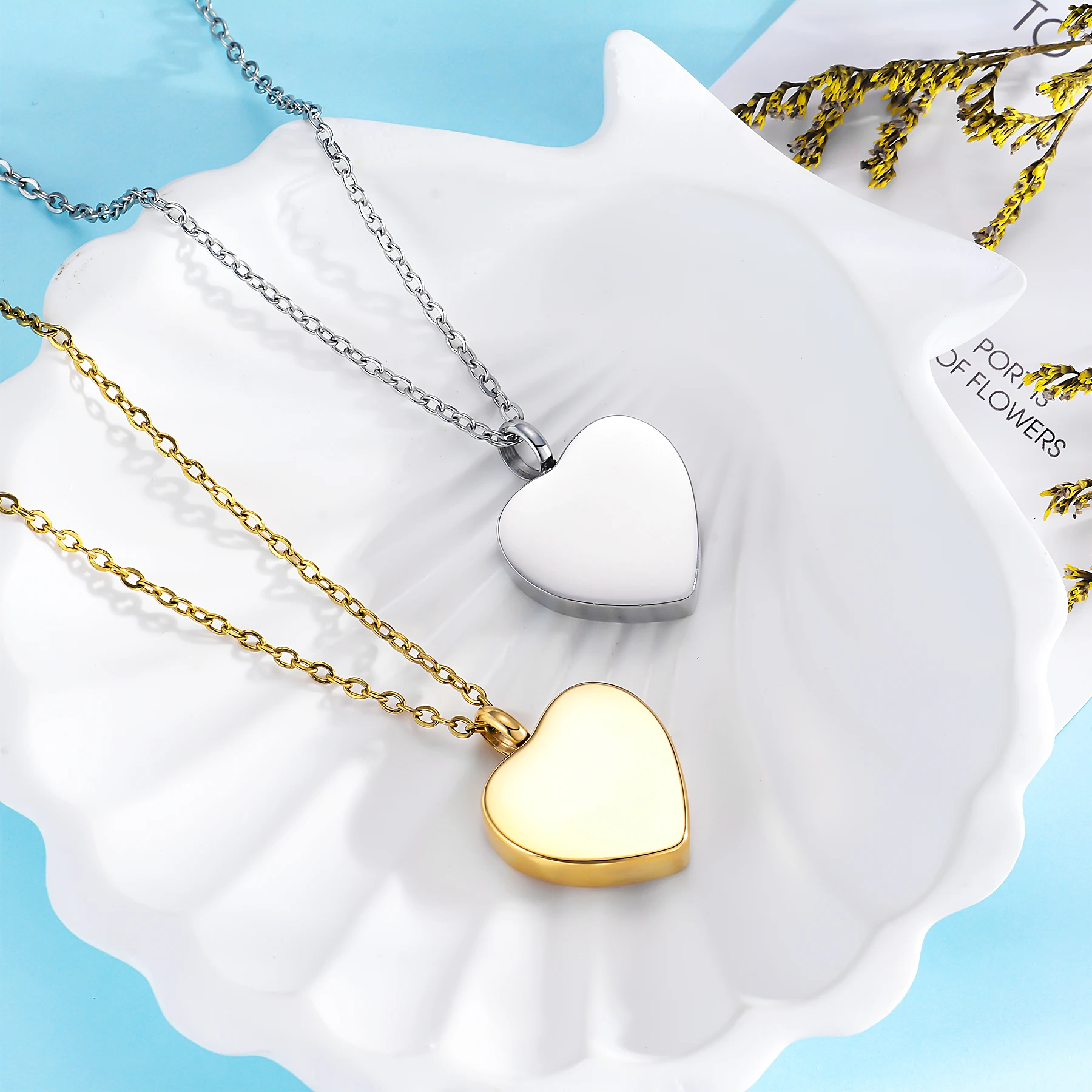 Herzförmige Urnen-Halsketten für Asche für Frauen und Männer, Kremations-Anhänger-Halskette für Asche aus Edelstahl, personalisierbarer Gedenkschmuck – Detail 5