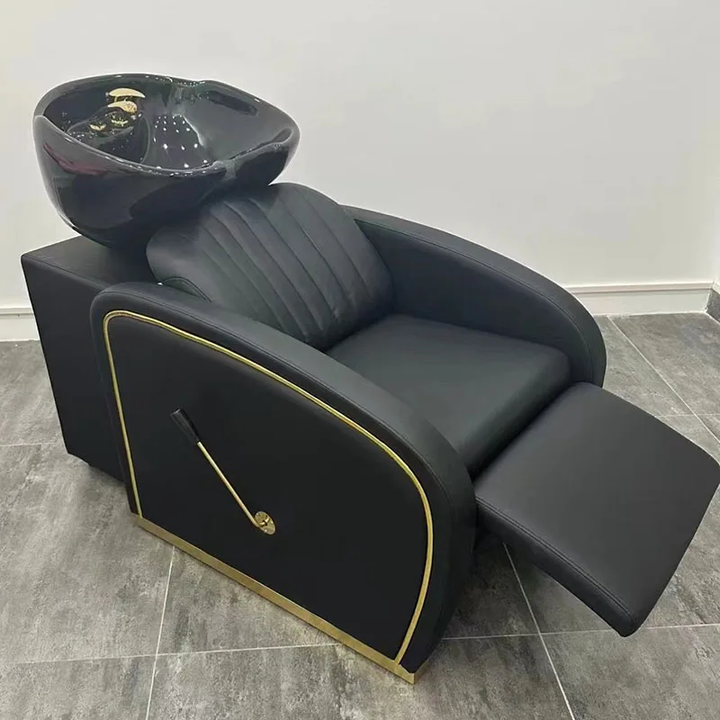 

02Foreign trade sitting shampoo chair barber shop flush bed hair salon special