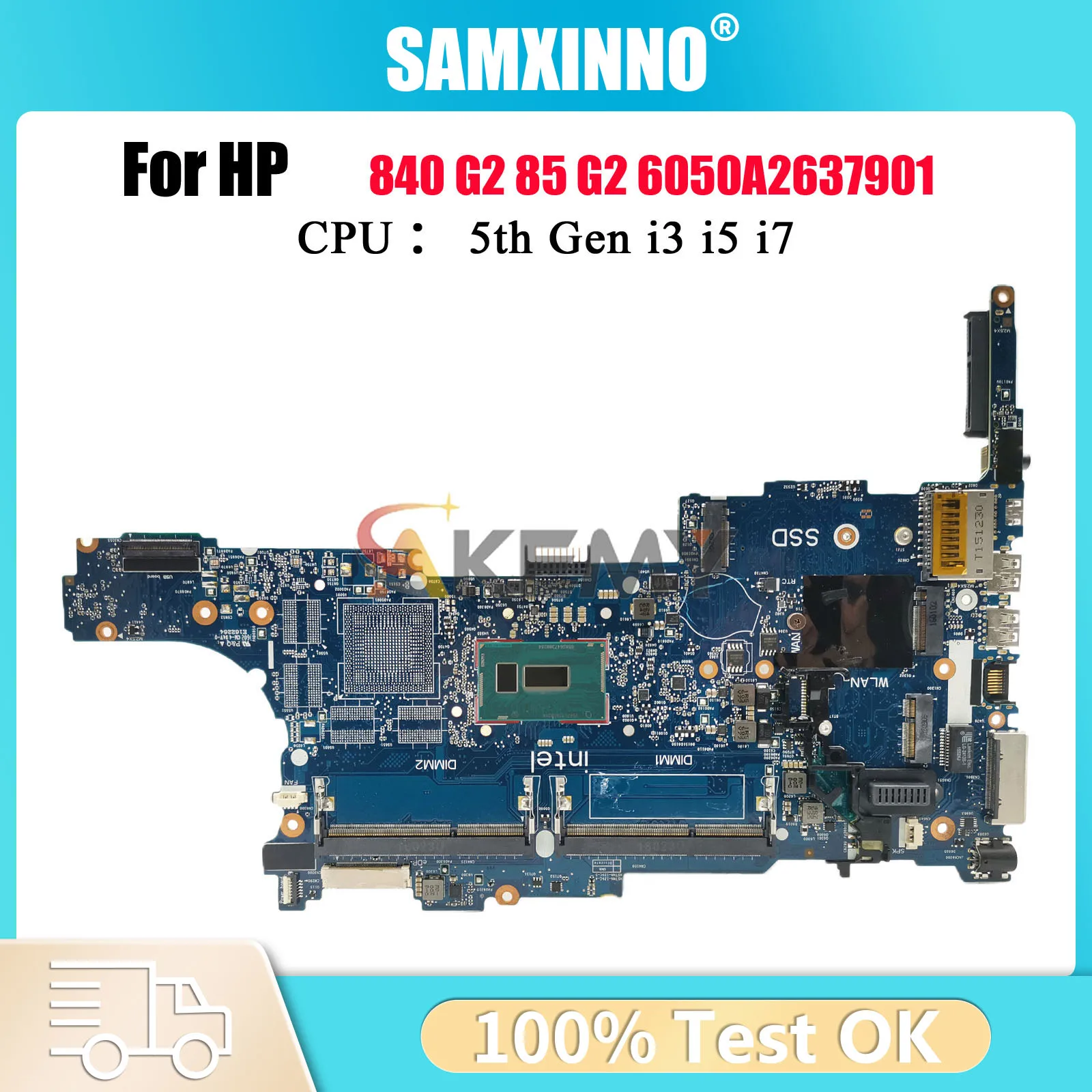 

6050A2637901 для ноутбука HP EliteBook 840 G2 850 G2, материнская плата с процессором i5 i7 5-го поколения 799511-001 799511-601, 100% полностью протестировано