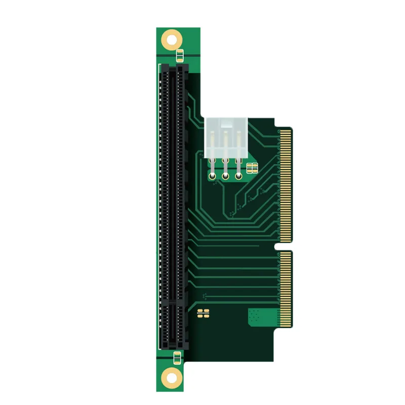 Нестандартный 16 штекеров на стандартный 16x PCI Express гнездо под прямым углом 90 °   Карта адаптера с 6-контактным питанием для расширения оборудования ПК