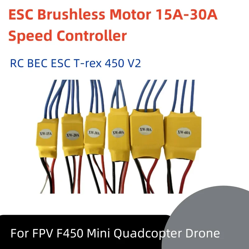 ESC Motore Brushless 15A-30A Regolatore di Velocità RC BEC ESC T-rex 450 V2 Elicottero Barca Per FPV F450 Mini Quadcopter Drone