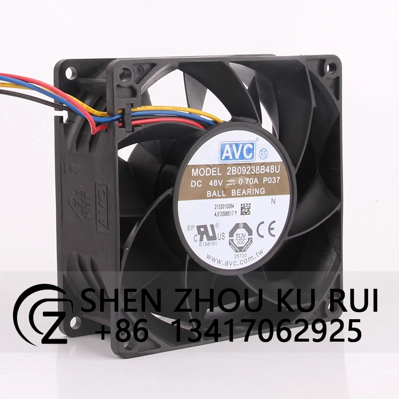 2B09238B48U Cooling Fan for AVC 12V 24V DC48V 0.7A EC AC 92X92X38MM 9CM 9238 Double Ball Bearing Centrifugal Exhaust Ventilation