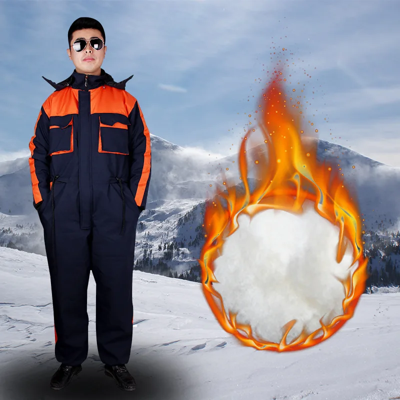 Winter Color-colored Work clothes  Men's Big-size anti-anti-electricity jump Jumpsuit warm cotton clothing