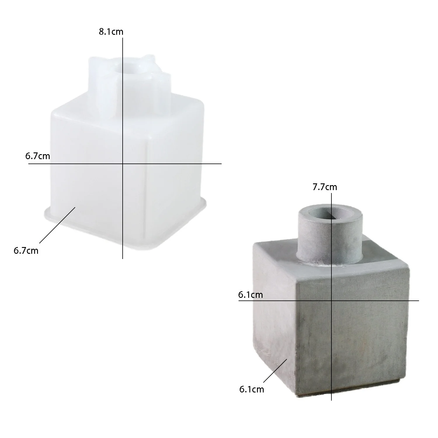 DIY Epoxidharz-Gießform Nordische Moderne Quadratische Blumenvase Silikonform Heimdekoration Ornamente