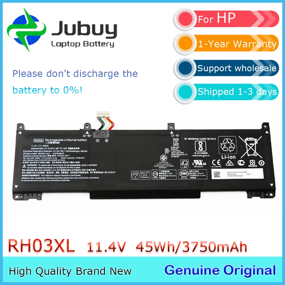 RH03XL 11.4V 45Wh Original Laptop Battery for HP ProBook 430 440 630 650 G8 HSTNN-OB1T HSTNN-DB0B