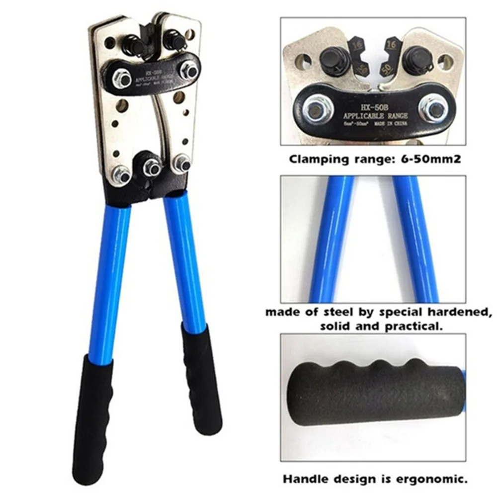 HX-50B 1/60/100Pcs Portable Cable Crimping Tool Professional Terminals Crimper Plier Handle Cutter Tools