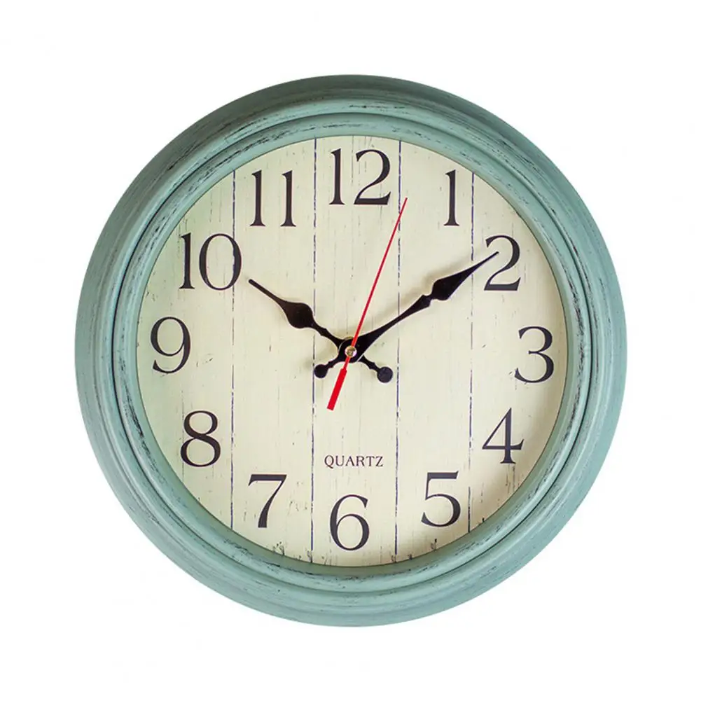 12-inch Round Clock Vintage 12 Inch Wall Clock for Home Decoration Silent Non-ticking Kitchen Clock Retro Grey for Room Bedroom