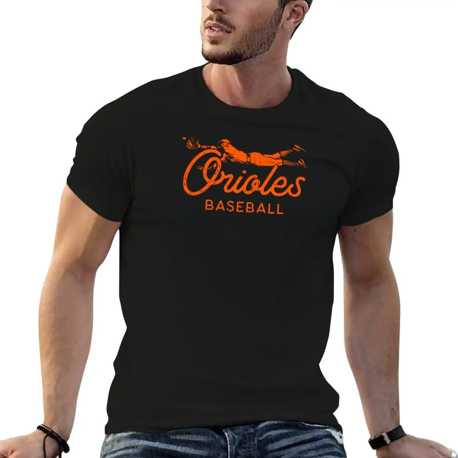 

Orioles Catch Vintage T-Shirt boys animal print anime stuff man clothes mens t shirts top quality