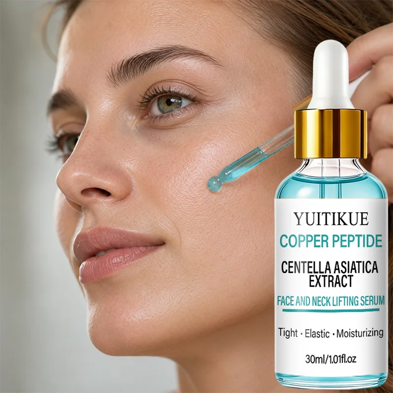 YUITIKUE Anti-Aging Copper Peptide Serum Centella Extract Long Lasting Hydration Restore Elasticity For Face And Neck Skin Care