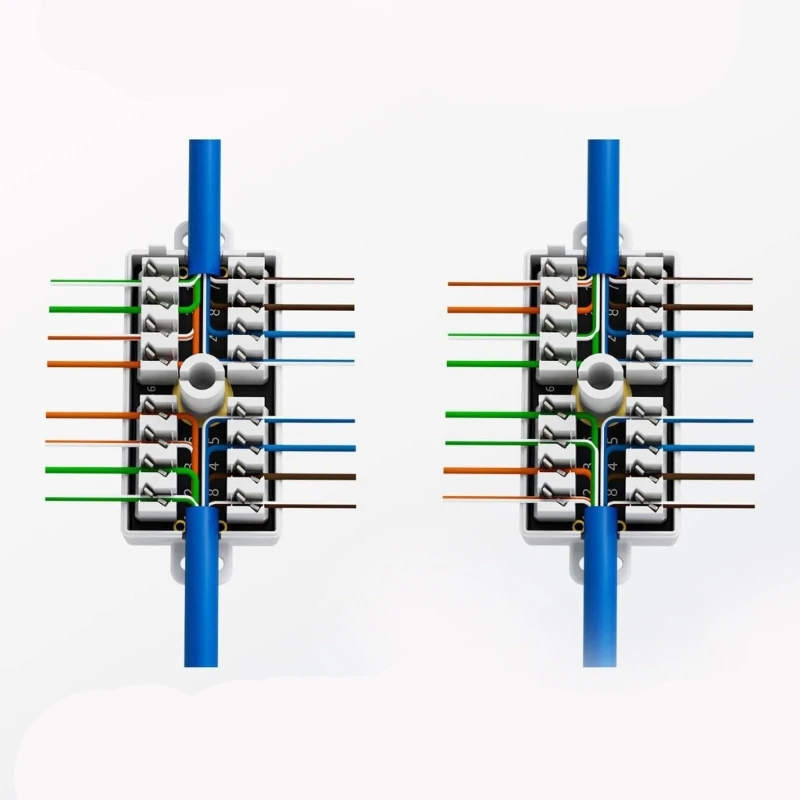 DXAB Cat6 Junction Box RJ45 Splices Connectors Unshielded Down Type Coupler for Cat6 Ethernet Cable Accessories