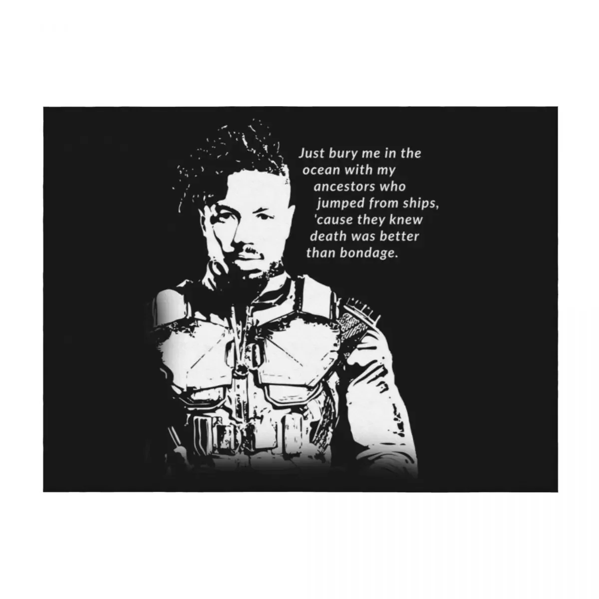 

Erik Killmonger 'Bury Me' Memorable Famous Quote Throw Blanket Blankets For Sofas Kid'S Decorative Sofa heavy to sleep Blankets