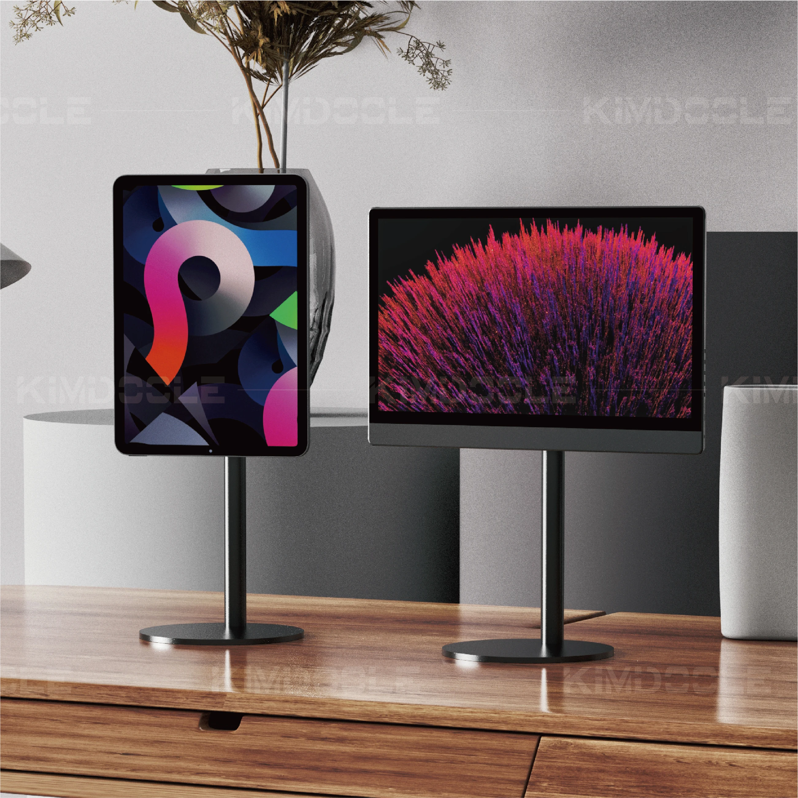 Monitor portabel, dudukan Monitor portabel dengan tinggi dapat diatur, dudukan Tablet magnetik profil rendah