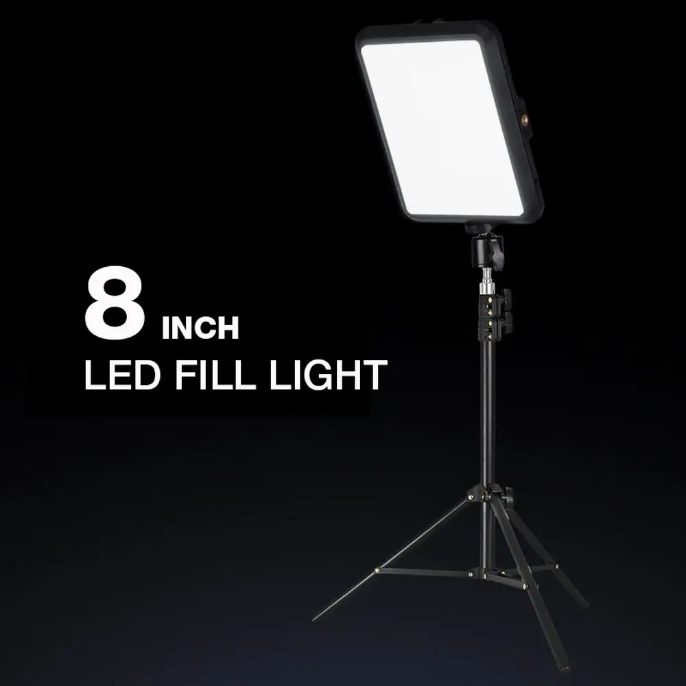 12 Inch Live Streaming Light Panel with 360° Rotation Ballhead Professional Fill Light Lamp LED Photography Lighting 2800-7000K