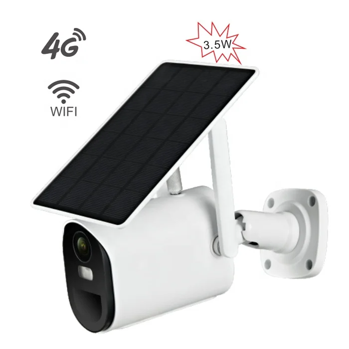 كاميرا مراقبة منخفضة الطاقة تعمل بالطاقة الشمسية تعمل بالواي فاي/4G 4MP كشف الحركة كاميرا IP لاسلكية قابلة لإعادة الشحن تعمل بالطاقة الشمسية تطبيق UBOX