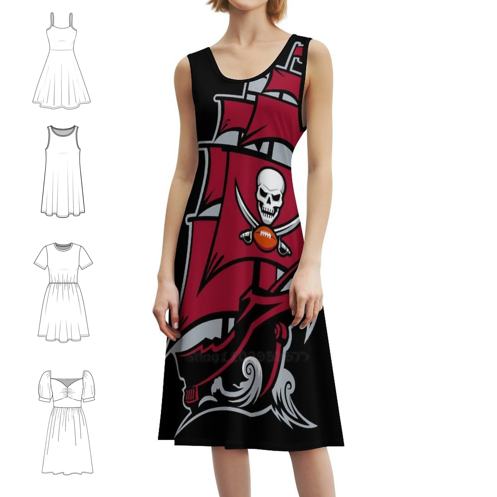 

Buccaneers-Tampa Bay, новое платье-халат с цветочным принтом для женщин, весна-лето, повседневное платье для вечеринки, Buccaneers Tampa Bay, новинка