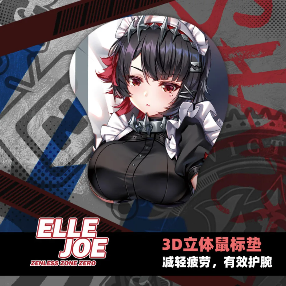 Gioco Ellen Joe Zenless Zone Zero Sexy Girl Cartoon 3D Morbido Gel di silice Mouse Pad Poggiapolsi Tastiera Cosplay Desktop Playmat