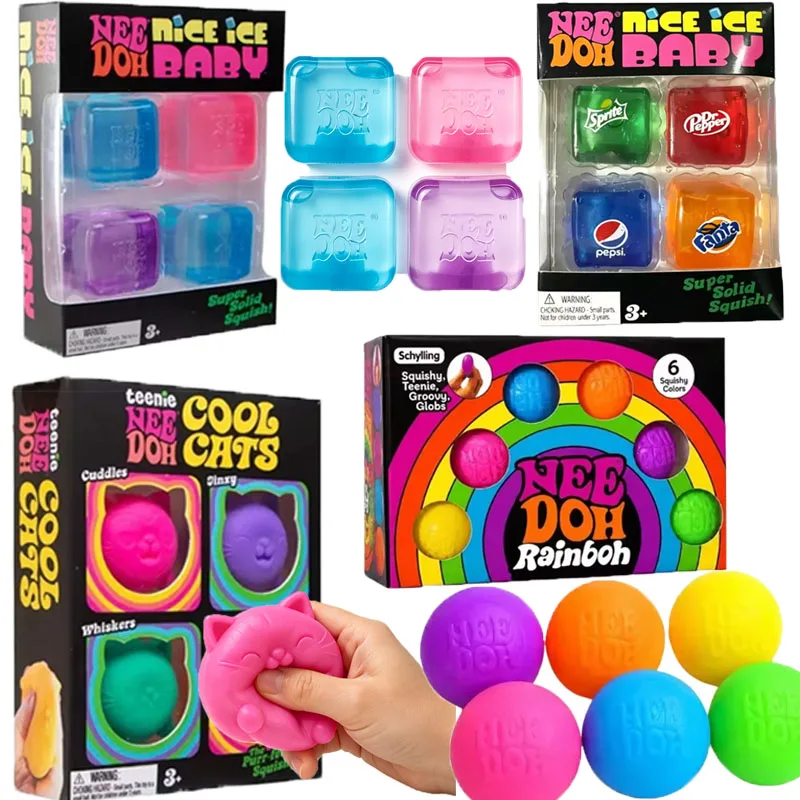 NEEDOH Rainbow 6Pcs Blind Box Toy Soft Squishy Stress Relief Balls Anxiety Calming Sensory Collectible Toy For Hobby Enthusiasts