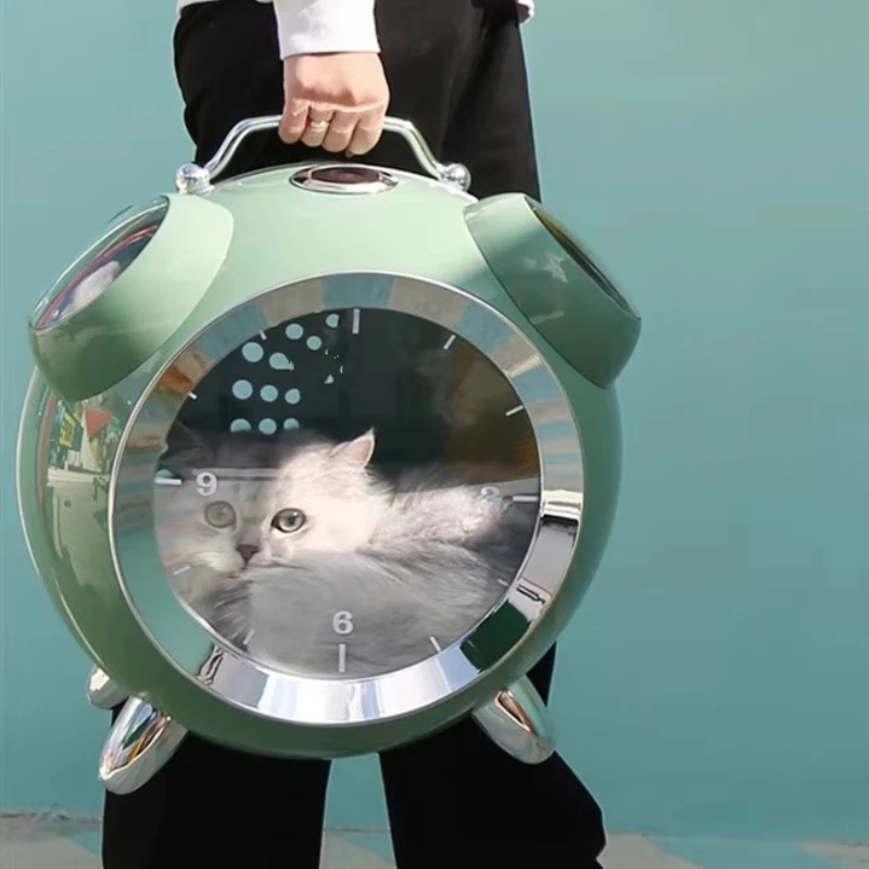 

Alarm clock animal bag, TV, radio bag, cat, rabbit, hamster, dog going out Muppet suitcase, transparent backpack, British short