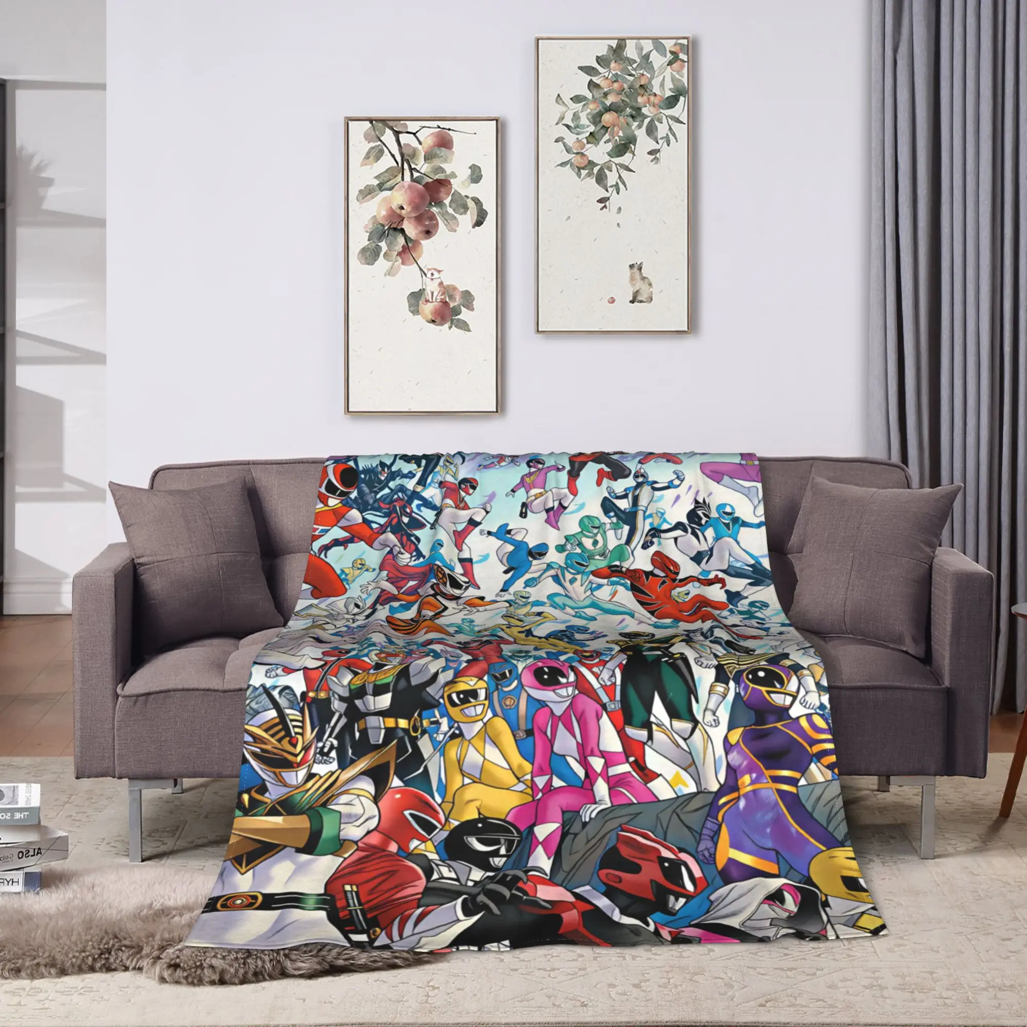 Super Sentai Blankets  Camping Flannel Throw Blanket For Couch Chair Sofa Bed Soft Design Quality Bedspread Gift