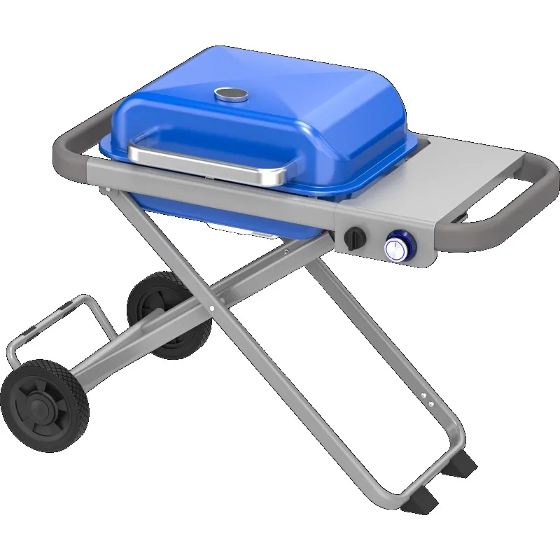 Professional foldable bbq gas grill trolley removable gas smoker grill