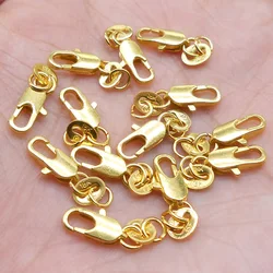 18K Gold Jewelry Discovery Necklace Bracelet Lobster Clasp Lettering Tag Jewelry Accessories 50PCS