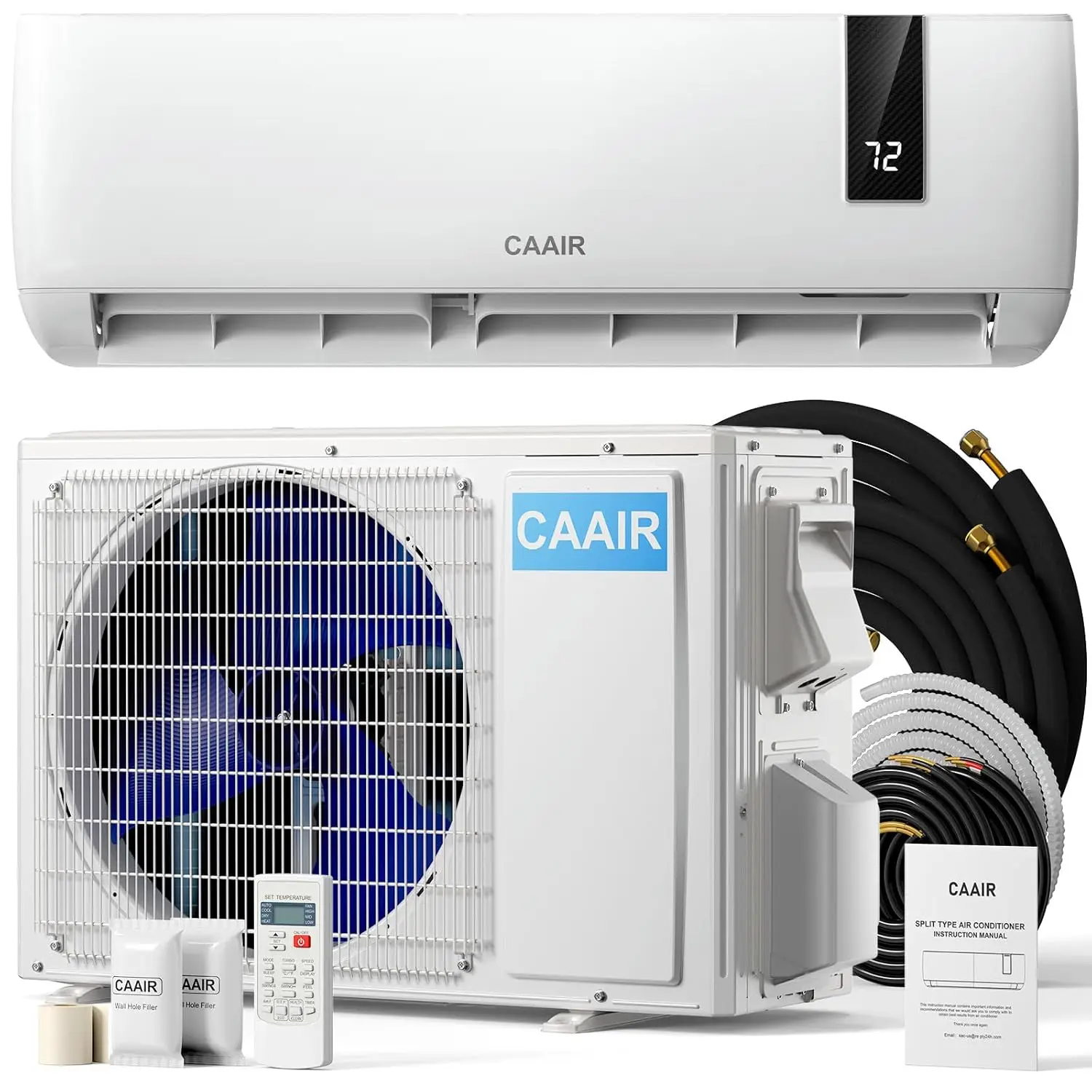 

12,000 BTU Mini Split Air Conditioner and Heater | 115V Ductless Wall Mount AC | SEER2 20 Inverter Heat Pump | Covers, Custom