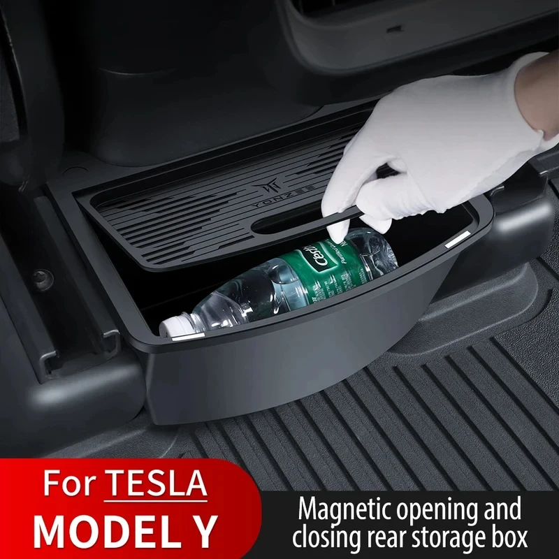 Magnetic Suction Back Row Intermediate Storage Box For Tesla Model Y Car Accessories