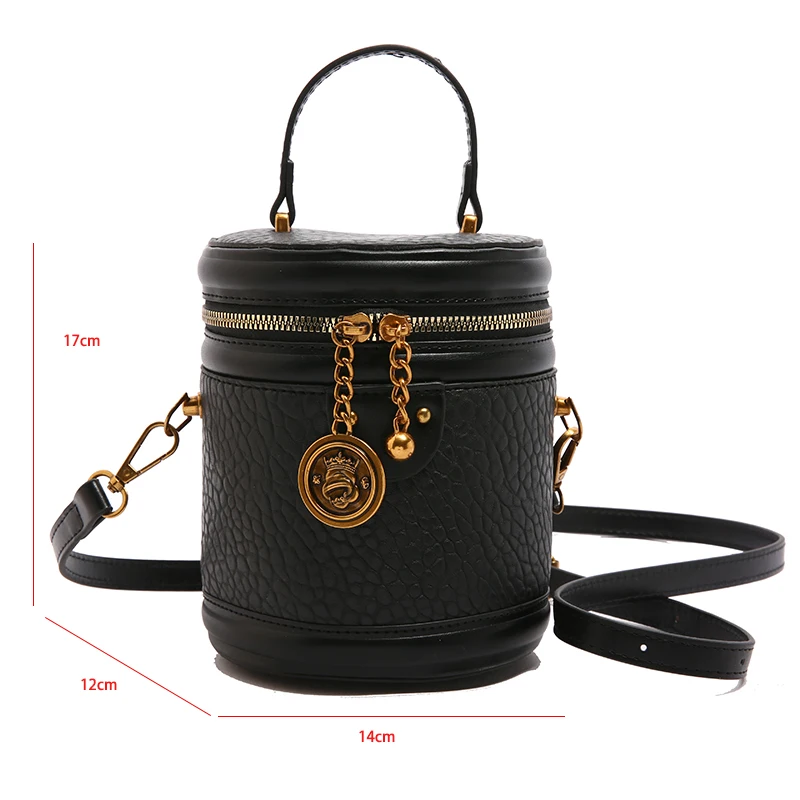 Round Bucket Handbag Purse Vintage Snake Pattern Crossbody Bag For Women 2022 Mini Small Bag Trendy Messenger Bag Luxury Tote