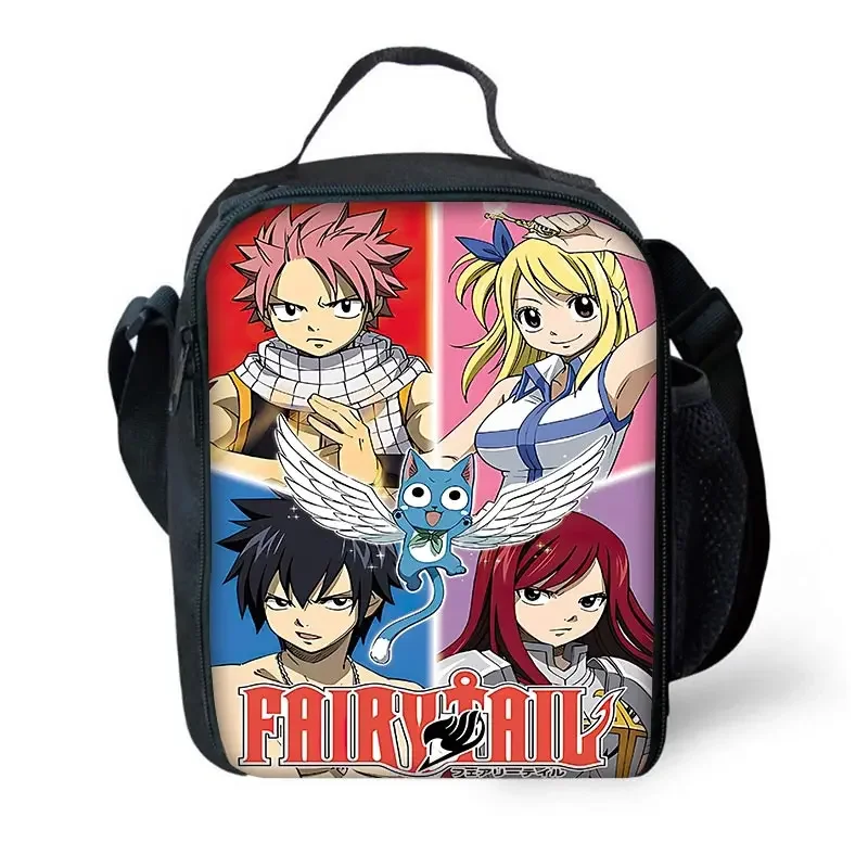 

Детская изолированная вместительная сумка в стиле аниме Fairy Tail для мальчиков и девочек, студентка, многоразовый термохолодильник для пикника на открытом воздухе, ланч-бокс