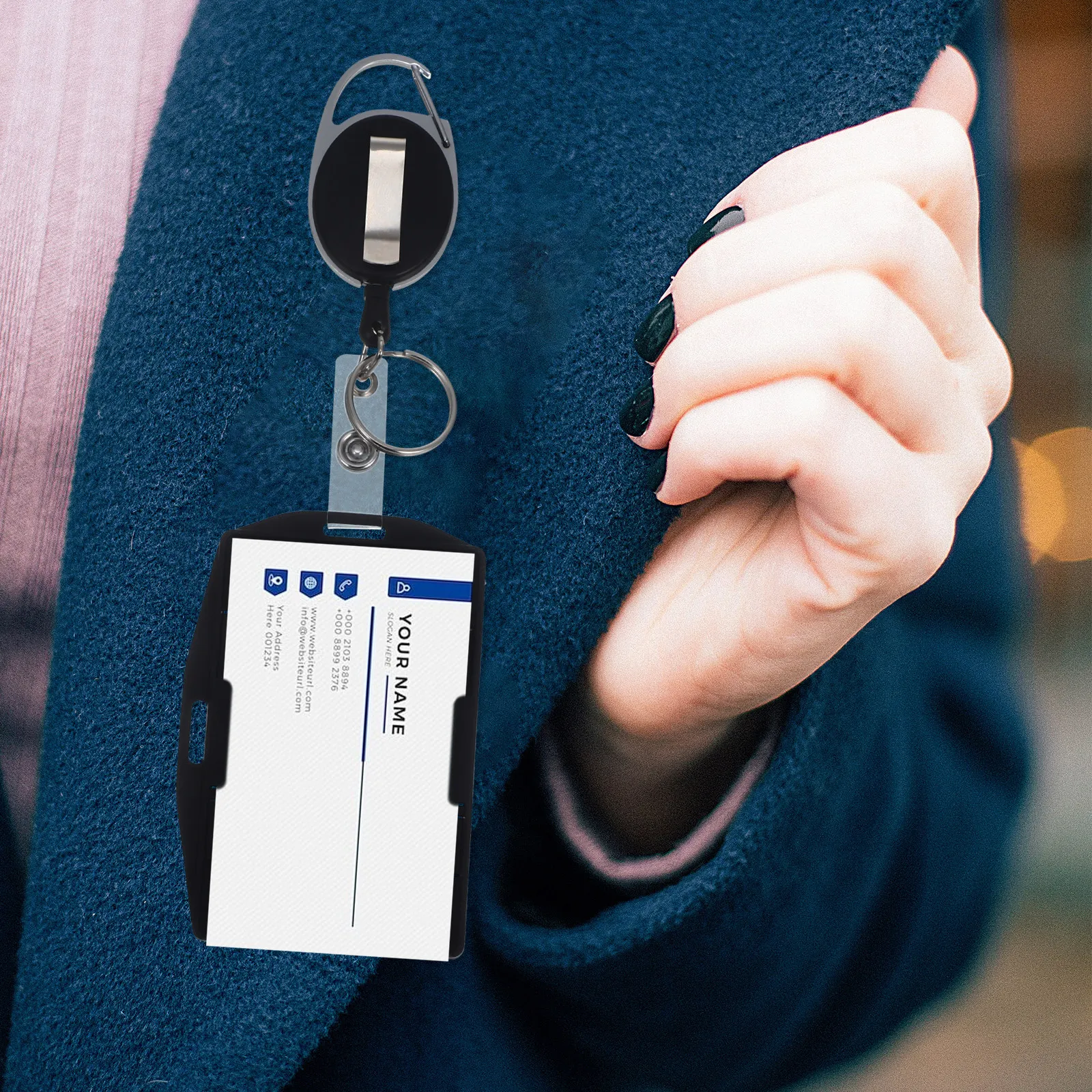 Professional Waterproof Card Holder Sleeve for Id Badge Credit Access Bus Cards Elegant Design Vertical Id Card Sleeve Office