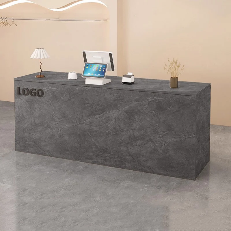 Modern Office Reception Desk Counter Hair Salon Wood Aesthetic Nordic Reception Desk Counter Cashier Luxury Salon Furniture