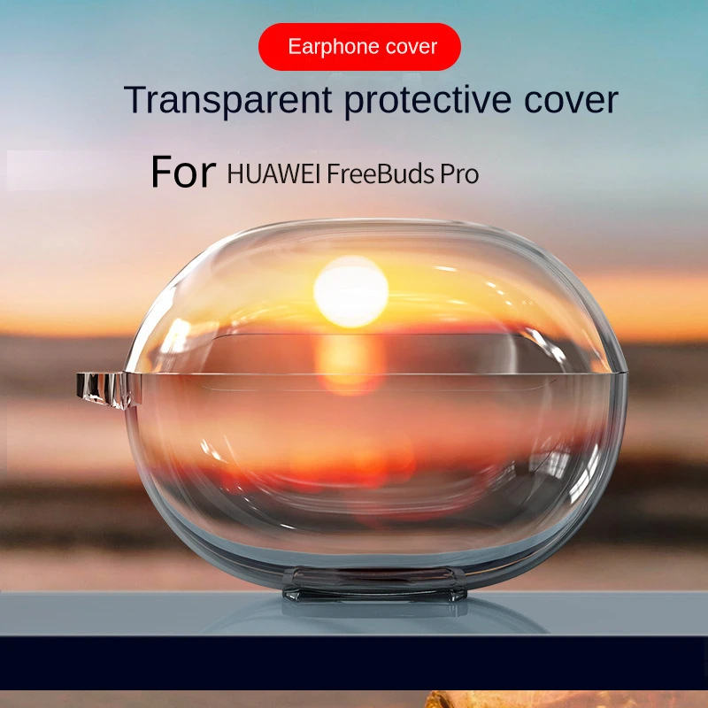 Transparent Earphone Case for Huawei Freebuds Pro 3 2 4i 5i Soft TPU Protective Cover with Hook