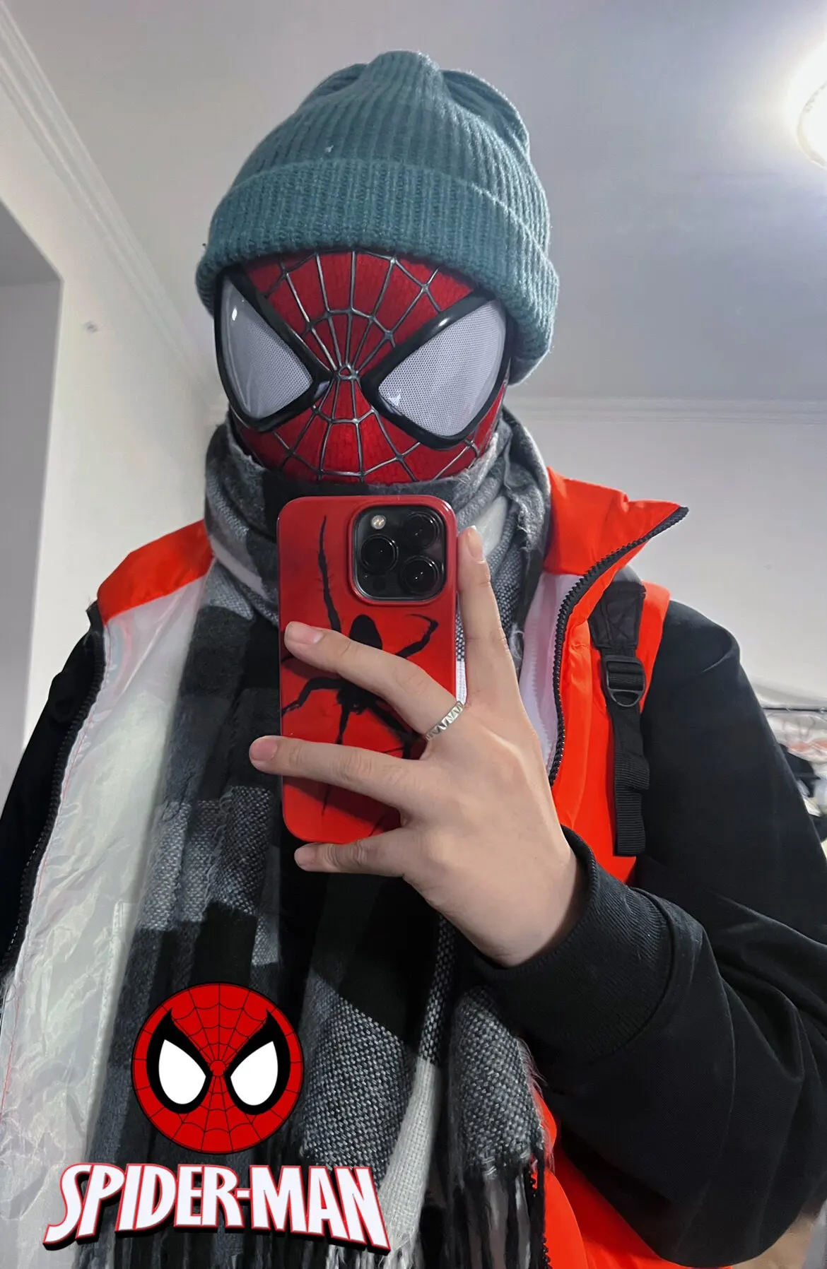 Handgefertigte Spider-Man 2 Filmgenaue Garfield-Version Cosplay-Maske Peter Parker Handwerkskunst Sammlerstück für Geburtstagsgeschenke – Detail 11
