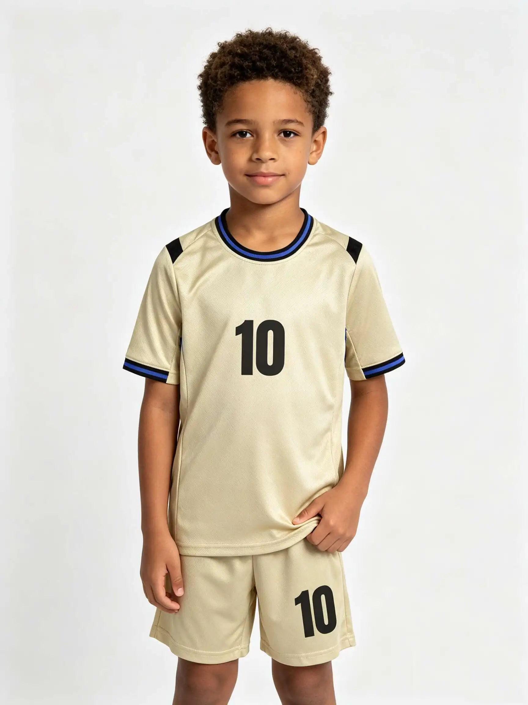 26/27 Unisex Blank Soccer Jersey Set, Kids & Adults Training Uniforms for Beige    School Sports, Running & Team Eventsapricot10