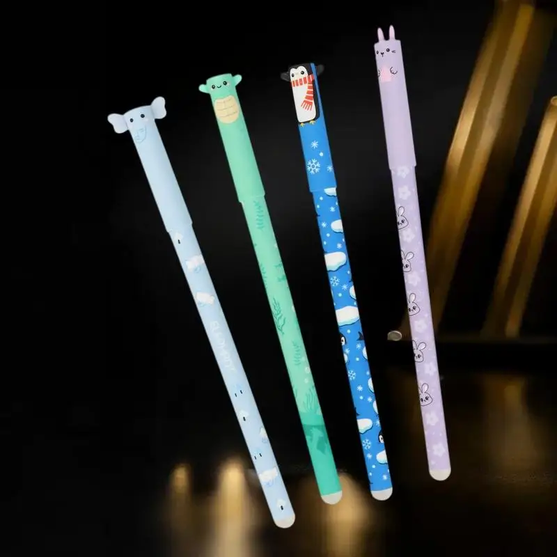0.5mm cartoon animals 8 erasable gel pens Color ballpoint pens Smooth writing office stationery supplies view 5